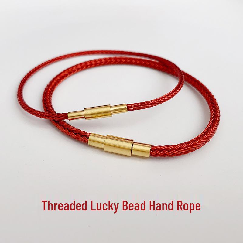 Zodiac Year Red and Black Rope Bracelets: Gold Hand Rope, Women's, Men's, Titanium Steel Leather, Non-Fading.