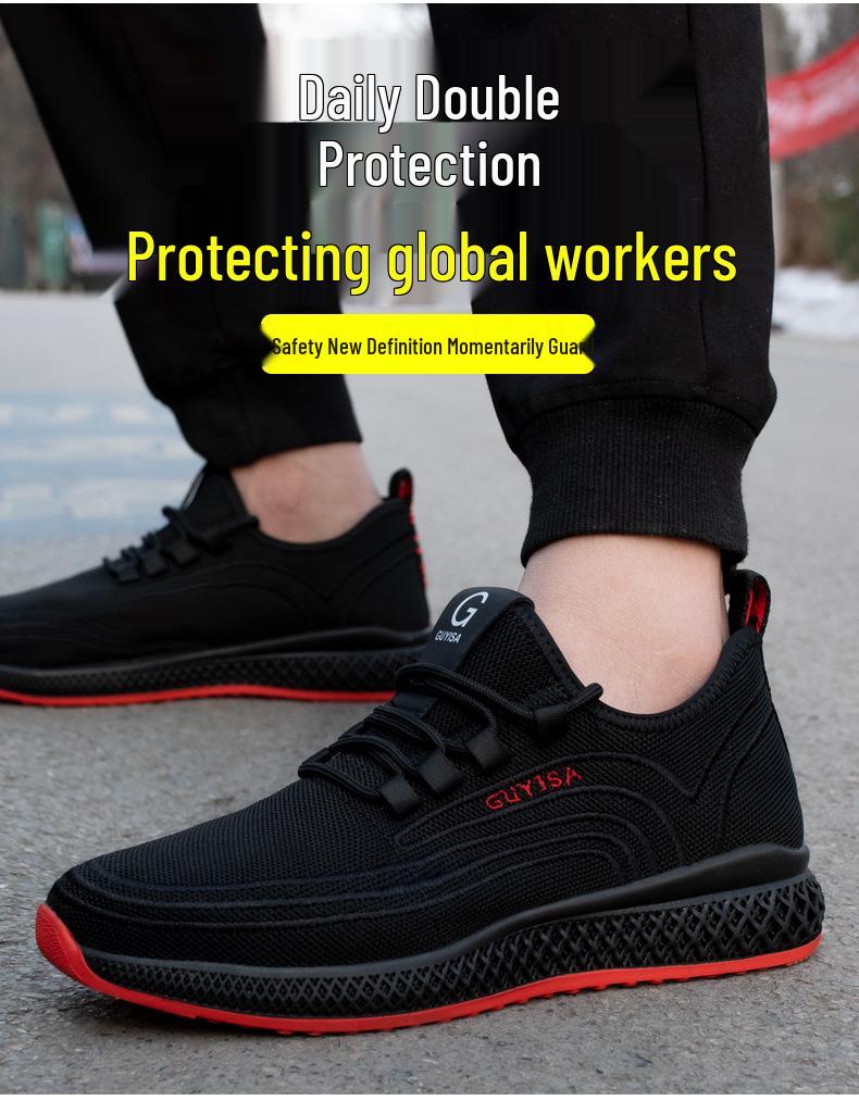 Cross-Border Men's Steel Toe Work Shoes - Anti-Smash, Anti-Puncture, Wear-Resistant, Comfortable Mesh Safety Shoes