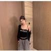 #New American Retro Design Sense Letter Sling Vest with Chest Pad Sexy Babes Slim and Thin All-match