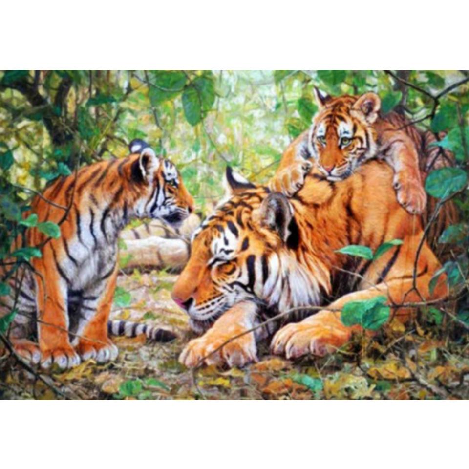 5D DIY алмазная живопись с животными, стразами, тигром, художественная картина, полная Алмазная вышивка, мозаика, набор для вышивки крестом, домашний декор, подарок