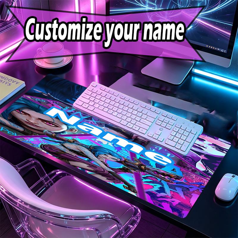 Custom Name Personalized Jinx Pattern Mousepad, Laptop PC Desk Mat, Decorative Desk Mat for Home Keyboard Pad Gift
