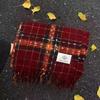 Cozy Red Plaid Winter Scarf for Women: Versatile, Warm, Korean-Style Neck Warmer