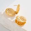 2026 New Vintage Metal Shell Stud Earrings for Women Fashion Creative Gold Color Geometric Scalloped Earrings Jewelry Wholesale