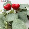 Valentines Day Heart-Shaped Candle Wreath With Eucalyptus Leaves Fabric Floral Decor Wedding Party Home Photography