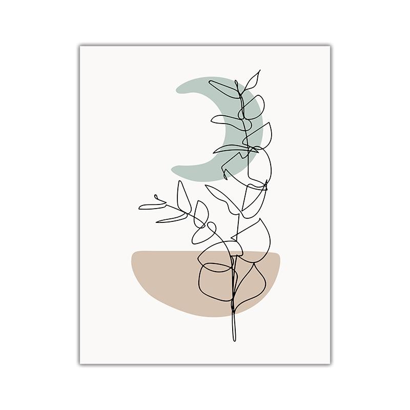 Abstract Leaf Human Face Curve Block Color Cactus Line Poster Nordic Wall Art Canvas Painting Print Pictures Living Room Decor