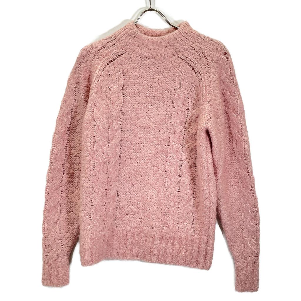 CINOH Pink 22 Alpaca wool blend knit 22WKN012 ALPACA RAGLAN BOTTLE NECK KNIT tops 36 pinkUsed