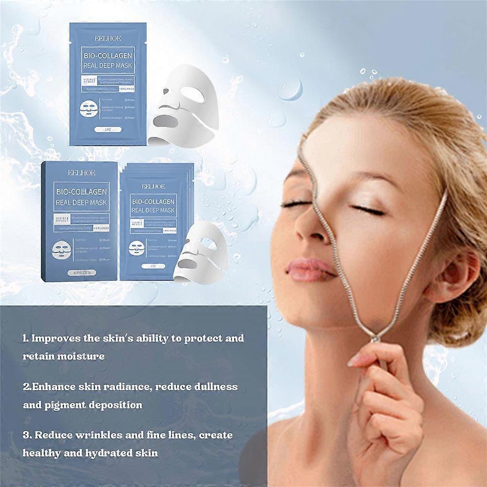 Bio Collagen Real Deep Mask Shrink Pores Deep Hydrating Overnight Face Mask Moisturizing Refreshing Brightening Face Skin Care