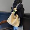 Large Capacity Straw Bag Women's New Seaside Beach Vacation Shoulder Bag Premium Tote Bag