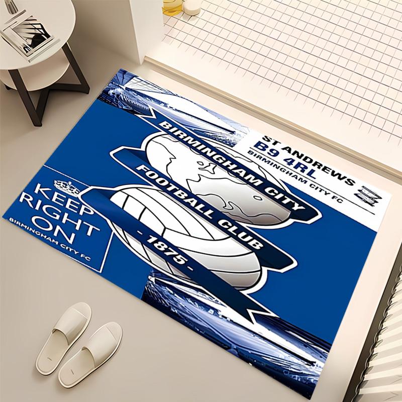 1pc BIRMINGHAM CITY LOGO Print Area Rug - Soft, Washable Non-Slip Indoor Mat, Living Room, Home Office Decorative Rug,Office Decorative
