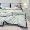High-End Class A Maternal And Infant Wrinkled Yarn Soft Yarn Four-Piece Set Skin-Friendly Sleeping Naked In Spring And High-End Simple 1.8-Meter