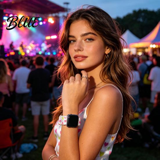 Cute Print Watch Strap Elastic Scrunchie Band Scrunch Fabric Stretchy