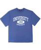 UNDEROFF Oversized Crew Neck University Short Sleeve T-Shirt White Blue