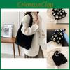 Elegant And Spacious Black Plush Tote Bag For Women 2023 Trendy Shoulder Bag For Daily Commute