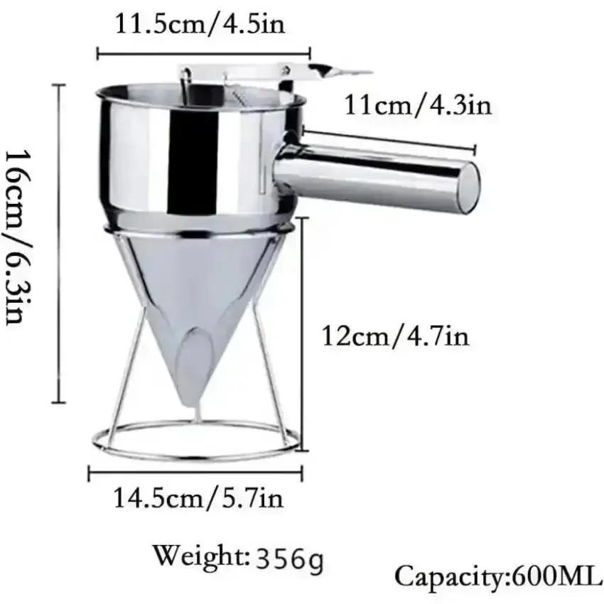 New Multi-Caliber Stainless Steel Funnel Dispenser Stand Cupcakes Baking Maker Tools Kitchen Accessori Pancake Batter Dispenser