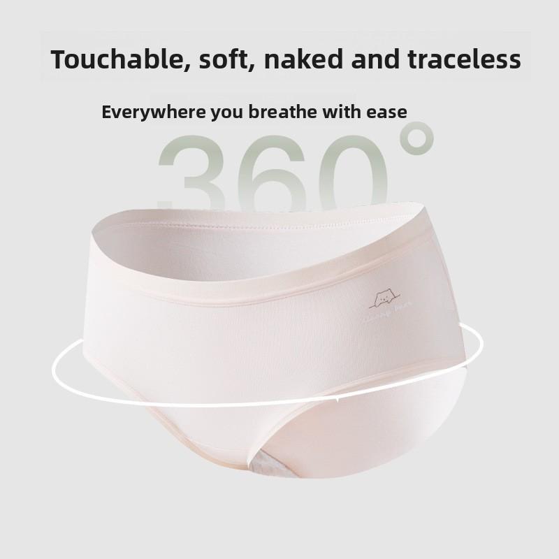 Ladies Spring and Autumn Cotton 7A Antibacterial Extended Crotch Breathable Mid Waist Triangle Briefs