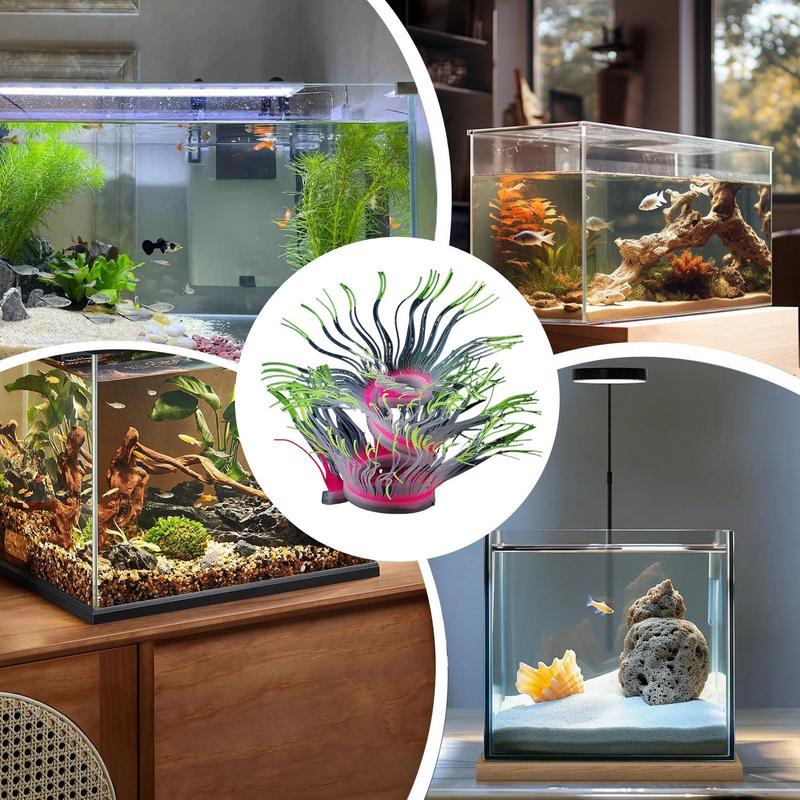 Sea Anemone Decorations For Aquarium Sea Anemone Ornaments Silicone For Fish Tank Artificial Aquarium Decorations For Freshwater
