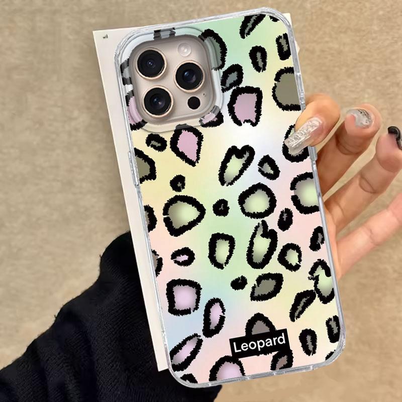For iPhone 16 15 14 13 12 7 8 Plus Pro Max 16e 11 SE 2020 XS XR 5G Phone Case Fashion Korean Cute Leopard Print Vortex Pattern