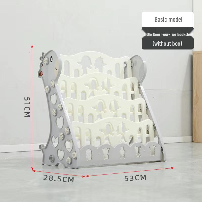 Children's Cartoon Bookshelf: Simple Plastic Bookcase for Kids' Room or Kindergarten.