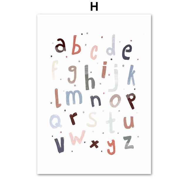 

Забавный кролик мышь гусь медведь кошка девочка цветок воздушный шар алфавит ретро постеры принты настенное искусство холст картины декор детской комнаты без рамы 21*30cm No Frame