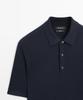 Masimodutti Merino Wool Knit Polo Sweater