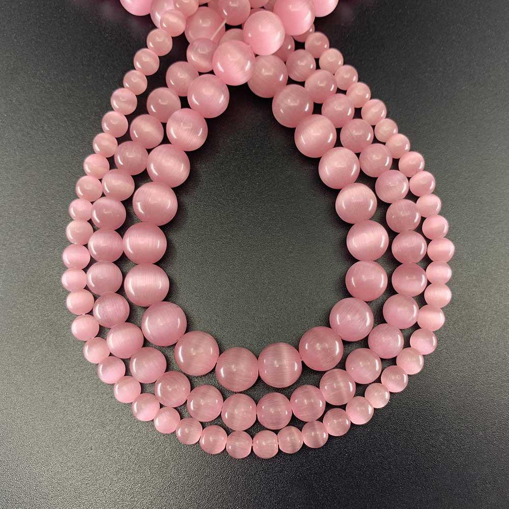 8mm White Cat's Eye Stone Beads for DIY Jewelry Bracelet