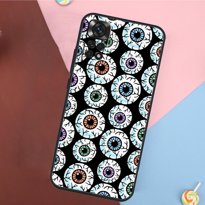 Crazy Eyeball Pattern Cover For Xiaomi Redmi Note 14 13 12 9 10 11 Pro 9S 10S 11S 12S Redmi 14C 10C 12C 13C Case
