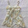 2025 Summer New French Pastoral Style Sweet Floral Print Slimming Camisole Top for Women