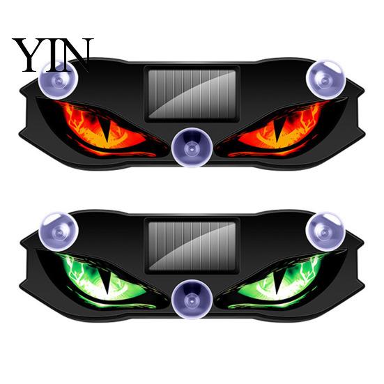 Universal Car Lighting Kit Solar Devil Eyes Light for Windshield, Window Warning Sign with Three Smart Modes, Atmosphere LED Digital Panel,