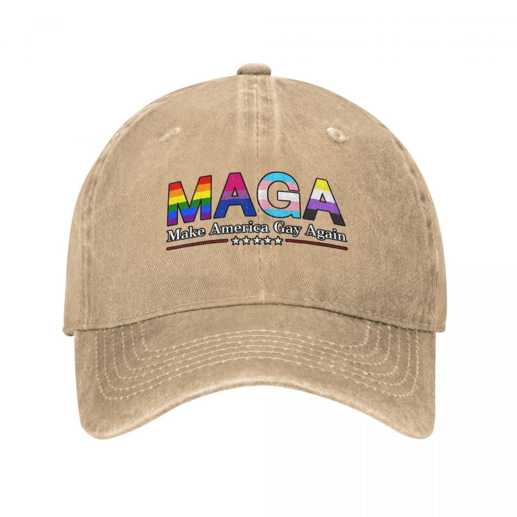 MAGA: Make America Gay Again W/ Black Outline Baseball Cap Vintage Hiking Hat Men Luxury Brand Women's