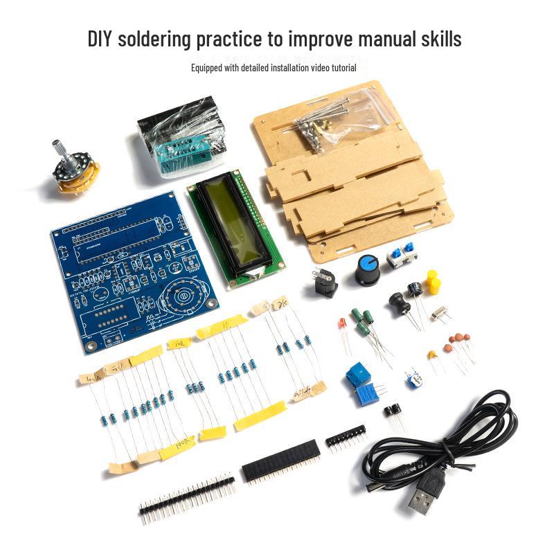 Capacitance & Inductance Meter Frequency Tester DIY Kit - 51 Single-Chip Circuit Board for Soldering Practice