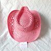Cappelli Gialli Estivi da Uomo Stile Western Intrecciati a Mano in Paglia Cappello Jazz da Sole da Spiaggia Cappellino da Cowgirl Donna Rosa Shocking Monocolore Sombrero Uomo
