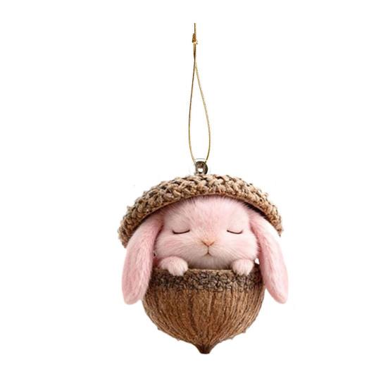 Pine Cone Animal Charm Easy to Hang Acrylic Christmas Hanging Decoration with Festive Theme Bright Color Animal Ornament