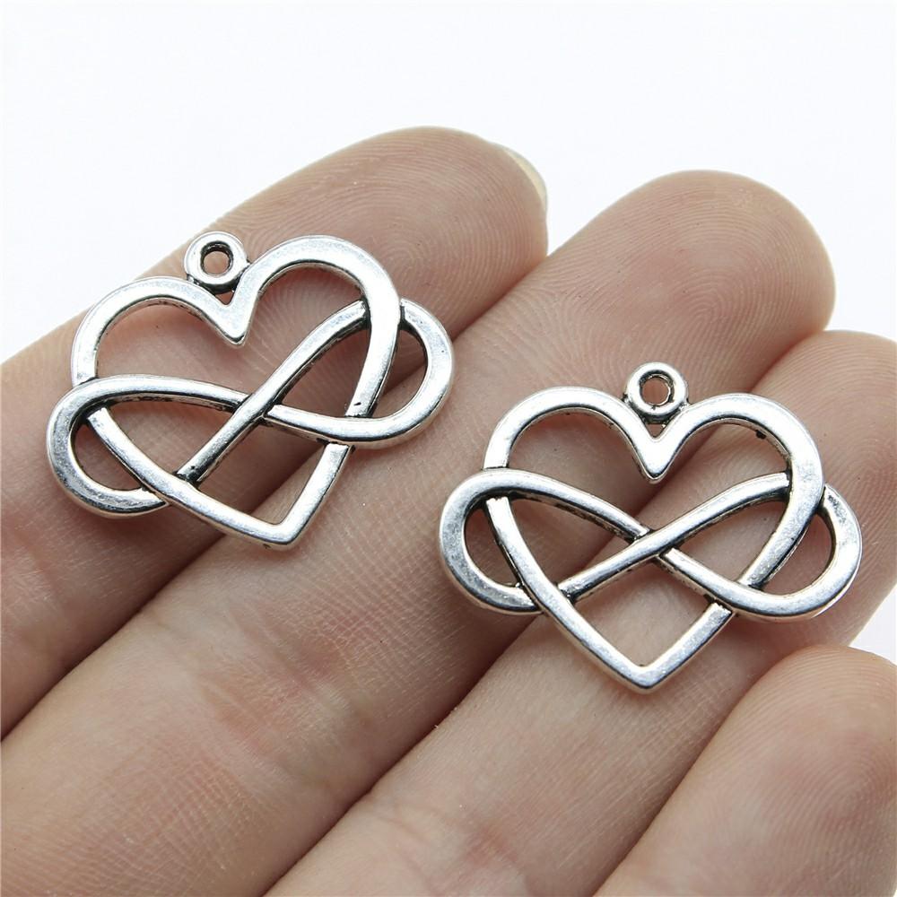 10pcs Charms Infinity Symbol Antique Silver Color Plated For DIY Jewelry Making Infinity Connector Charms