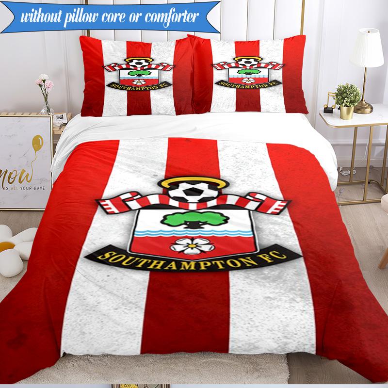 3-teiliges weiches Bettwäscheset mit FC-Wappen-Design, inklusive 1 Bettbezug und 2 Kissenbezügen. Perfekt für Schlafzimmer, Wohnheim, Fan-Geschenk