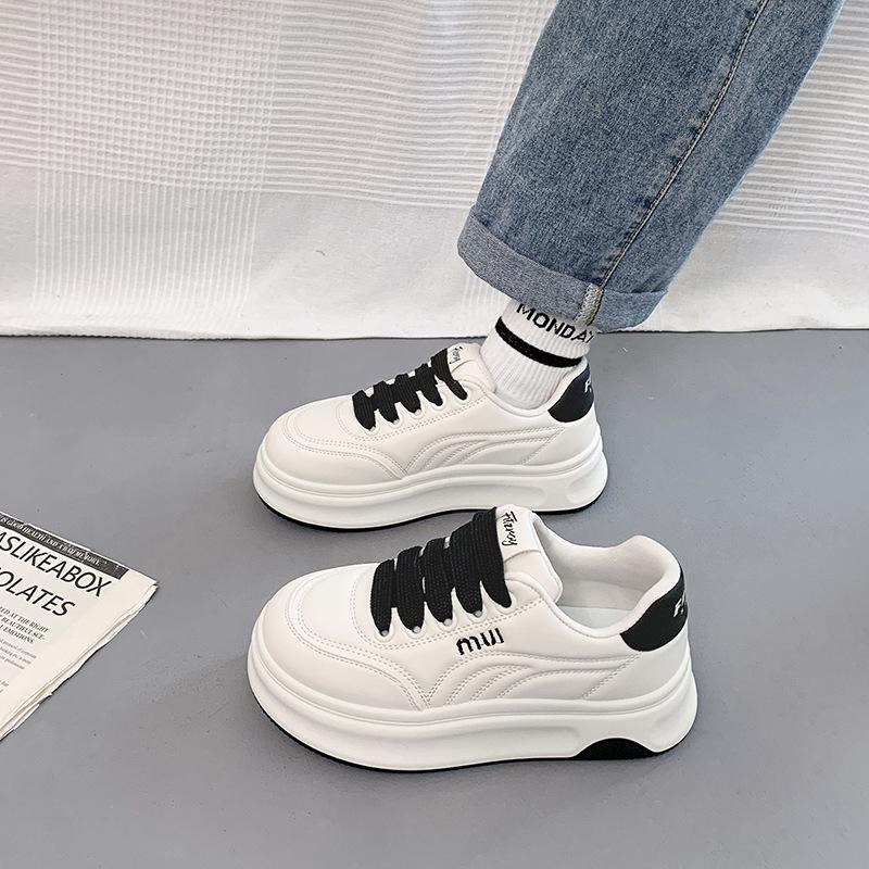 Little White Shoes Women's Year Thick-soled Versatile Bread Shoes Heightening Sports Board Shoes