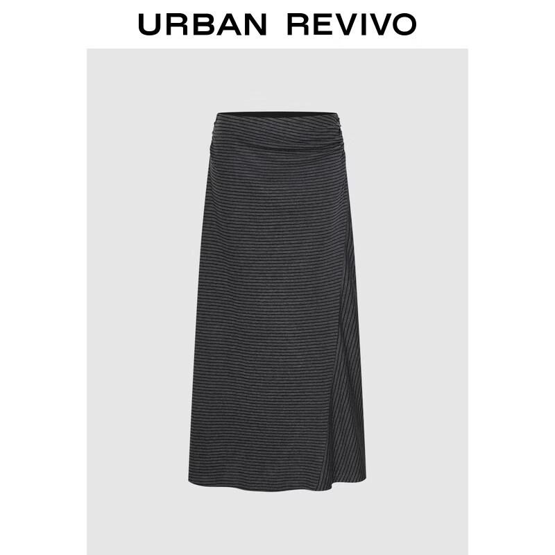 

UR 2026 Women s Striped Asymmetrical Pleated Skirt M