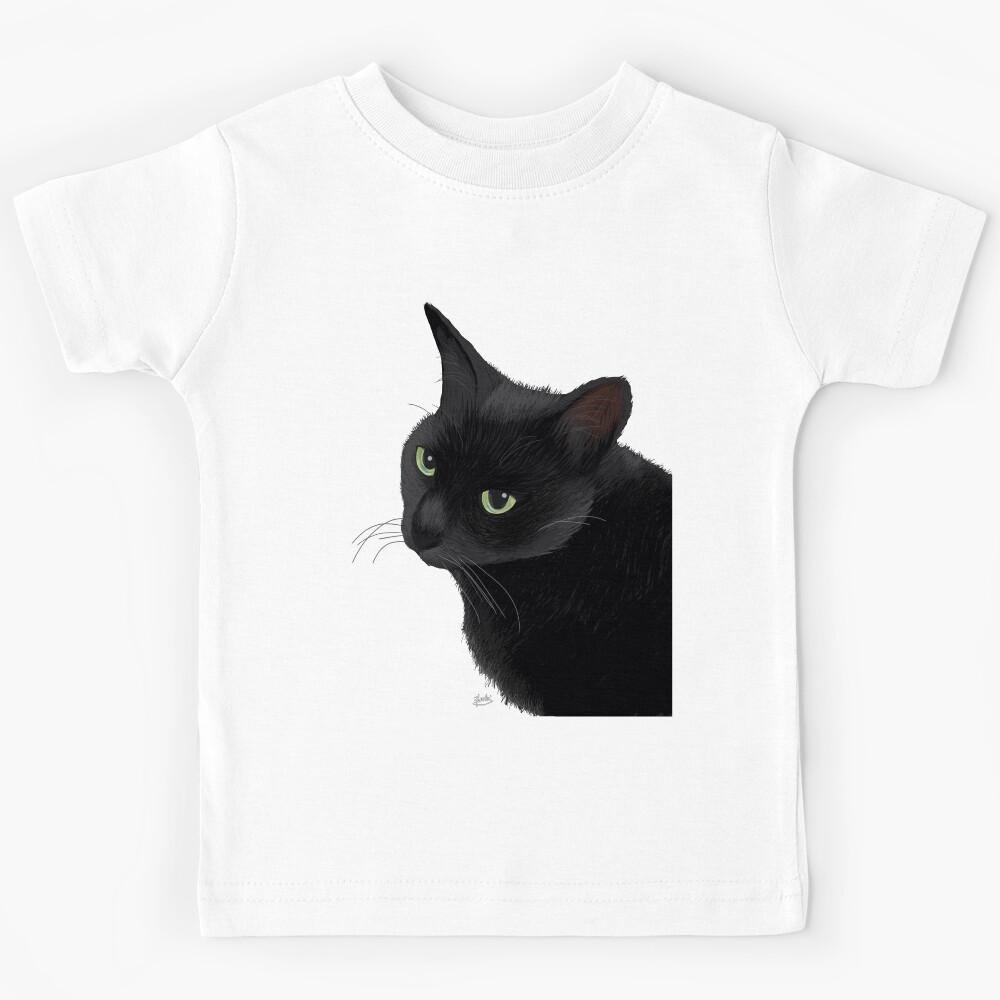 Black cat in the dark Kids T-Shirt 170