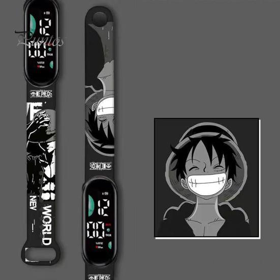 Children Digital Watch LED Cartoon Dog Print Adjustable Silicone Strap Clear Accurate Display Portable Students Unisex Wristwatch