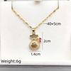 1 Pcs Fine Lucky Bag Copper Pendant with Zircon Necklace Steel Clavicle Chain Women's Girls' Elegant Accessories