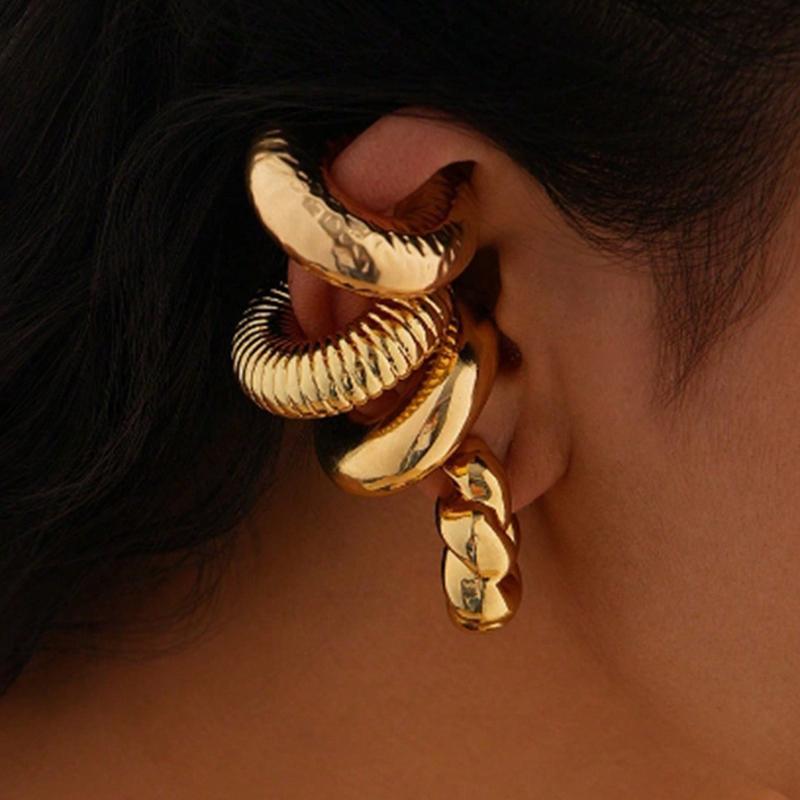 5pcs/Set Gold Bride Clip-On Earrings Set