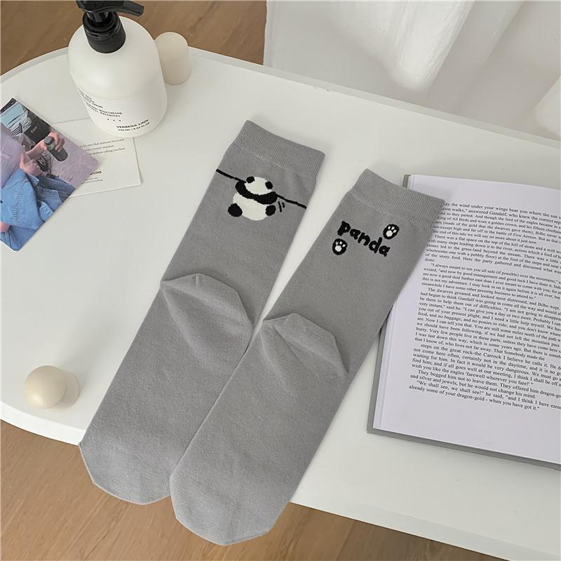 Socks Female Cartoon Animal Female Ab Medium Tube Socks Tide Left And Right Foot Ab Socks Creative Personality Pure Cotton Socks One size fits all