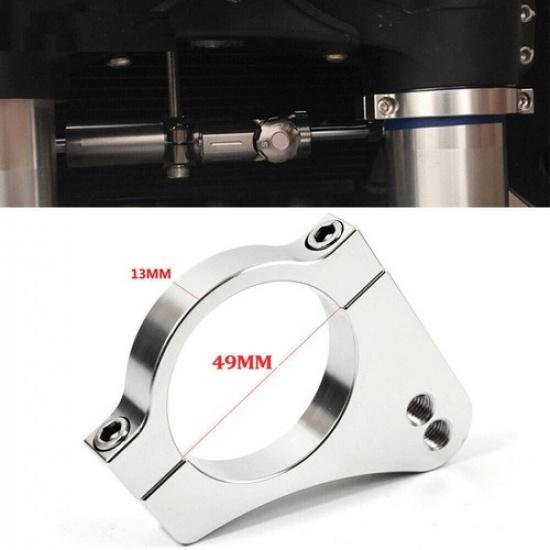 Motorcycle Steering Damper Stabilizer Bracket Aluminium For 49mm Fork Clamp Tube
