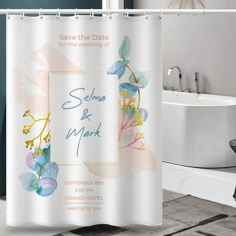 Bathroom Thickened Waterproof Curtain Mildew Proof Shower Curtain Shower Partition Curtain Shower Curtain Bathroom Curtain Free Perforation