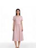 Women's Stylish Waist-Cinched Mid-Length Round Neck Dress