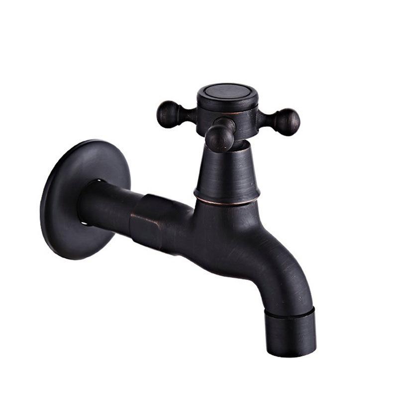 Grifo para Fregadero de Mopa de Estilo Europeo de Doble Uso con Rociador de Apertura Rápida - Agua Fría Única, Uno Entra Dos Salen