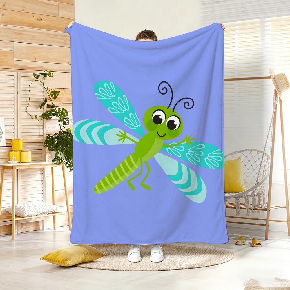 Cute Stuff Dragonfly Throw Lightweight 240G Flannel Blanket Soft Skin-Friendly For Summer Cooling