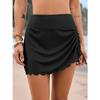 Women S Solid Drawstring Design Slim Fit Swim Shorts Skirt