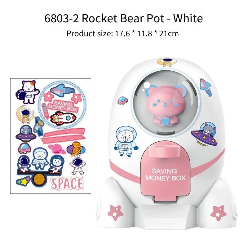 

Rocket Cartoon Astronaut Piggy Bank Cartoon Sticker for Manual Coin Deposit Children s Piggy Bank Toy Children s Day Toy Gift