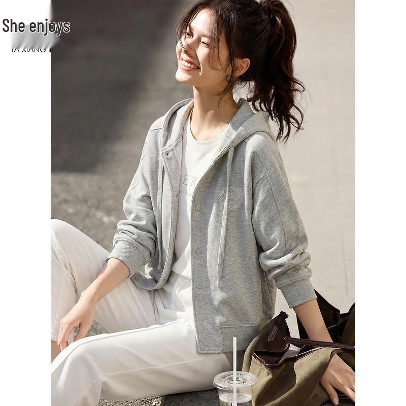 Women's Casual Hooded Zip-Up Sweatshirt Jacket