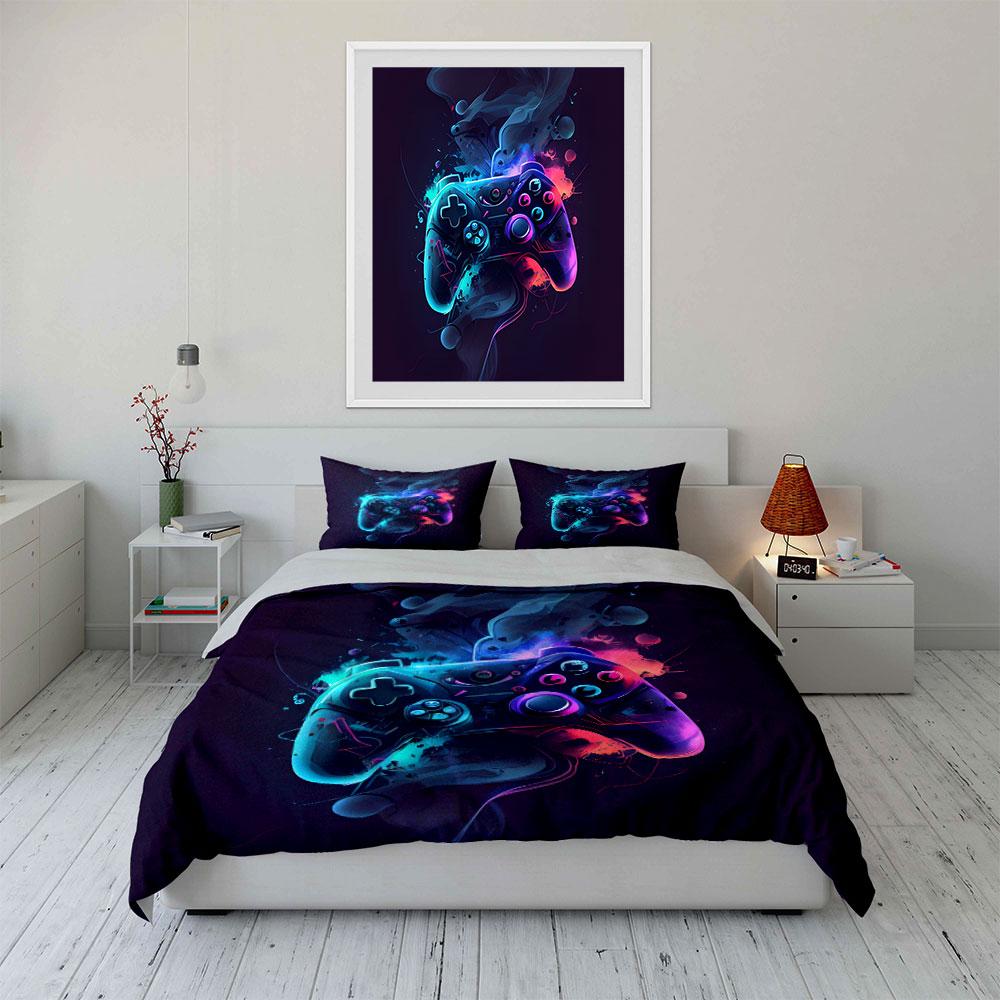 "Gaming Controller Bedding Set" Bedding Duvet Cover Set Duvet Cover Pillowcases (1 * Duvet Cover 2 * Pillowcases, Without Duvet Insert)